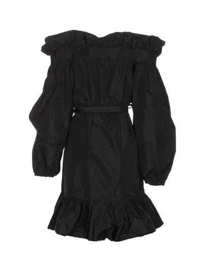 Patou Bow-detail Ruffled Faille Minidress In Green
