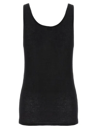 Saint Laurent Semi Transparent Top In Black In Black