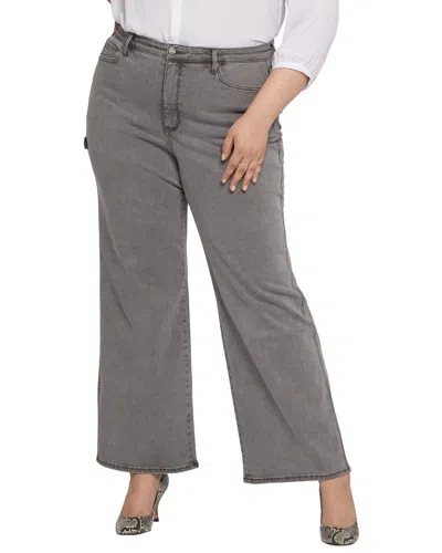 Nydj Teresa High Waist Utility Wide Leg Jeans In Grey