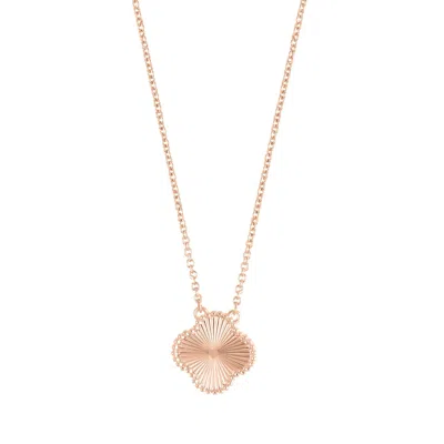 Adornia Beveled Flower Necklace Rose Gold In Gold
