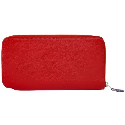 Pre-owned Hermes Silk'in Leather Wallet () In Red