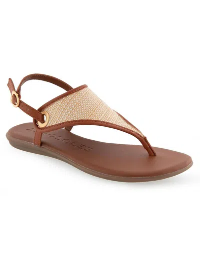 Aerosoles Conchlusion Womens Faux Leather Slingback T-strap Sandals In Multi