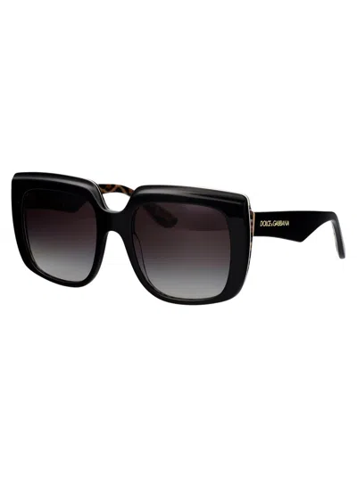 Dolce & Gabbana Squared Sunglasses 0 Dg4414 32998 G In 32998g Black On Leo Brown