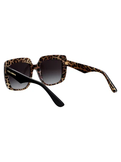 Shop Dolce & Gabbana Sunglasses In 32998g Black On Leo Brown