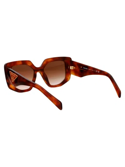 Prada Brown Gradient Irregular Ladies Sunglasses Pr 14zs 18r70e 50 In 18r70e Cognac Tortoise