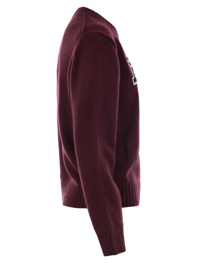 Polo Ralph Lauren Fitted Rugby-inspired Pullover With Embroidered Crest In Bordeaux
