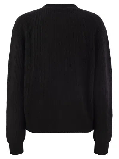 Polo Ralph Lauren Wool And Cashmere V-neck Cardigan In Black
