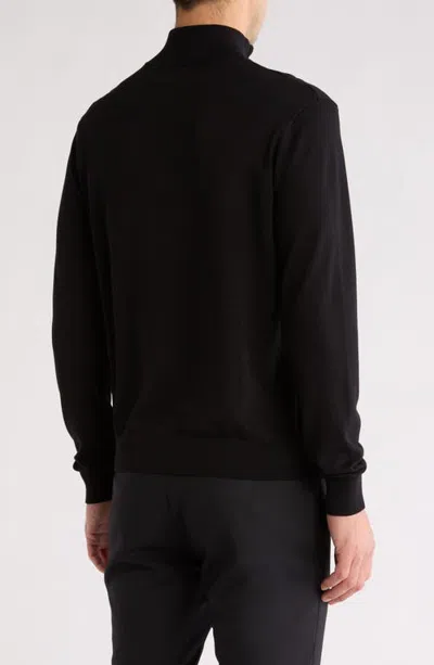 Tom Baine Solid Quarter Zip Pullover In Black