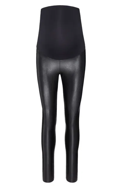 Commando Womens Croc Animal-print Faux Leather Leggings In Black