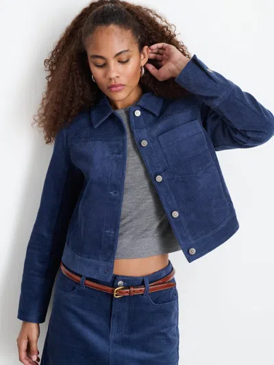 Alex Mill Camden Jacket In Corduroy In Dusty Blue