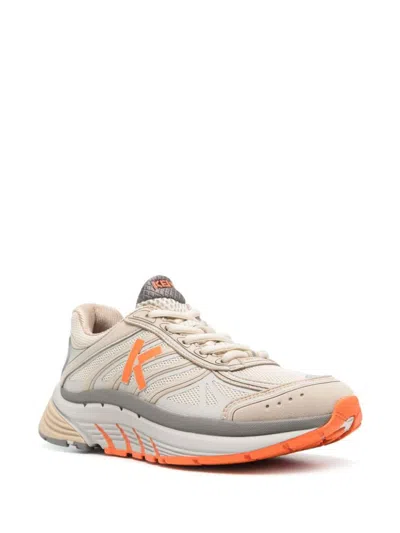 Kenzo Low Top Sneakers With Chunky Rubber Sole In Beige