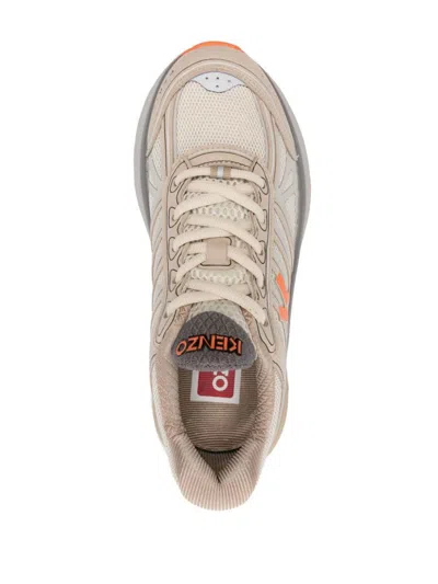 Kenzo Low Top Sneakers With Chunky Rubber Sole In Beige