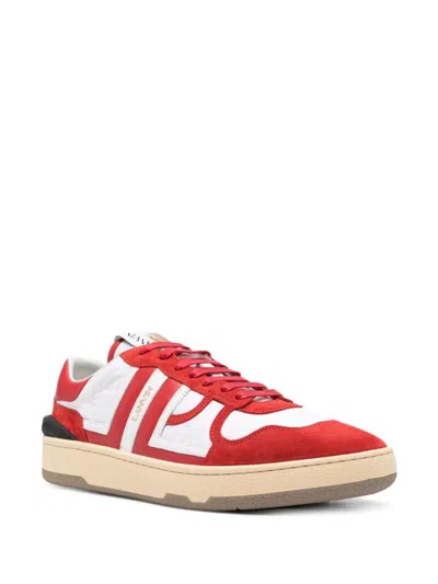 Lanvin Clay Sneakers Suede Inserts In Red/white
