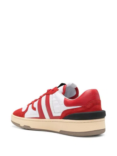Lanvin Clay Sneakers Suede Inserts In Red/white