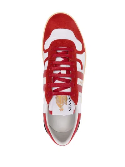 Lanvin Clay Sneakers Suede Inserts In Red/white