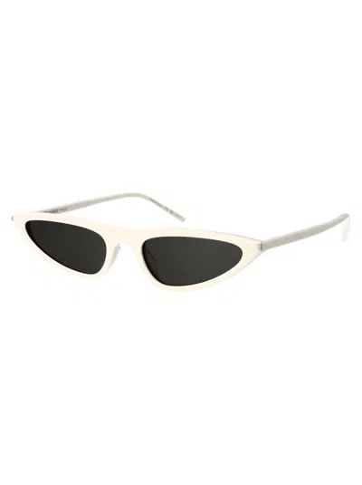 Shop Saint Laurent Eyewear Sunglasses In 003 White White Grey