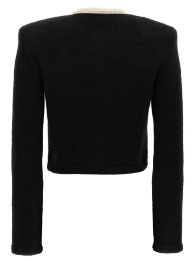 Alessandra Rich Alpaca Knitted Cropped Cardigan