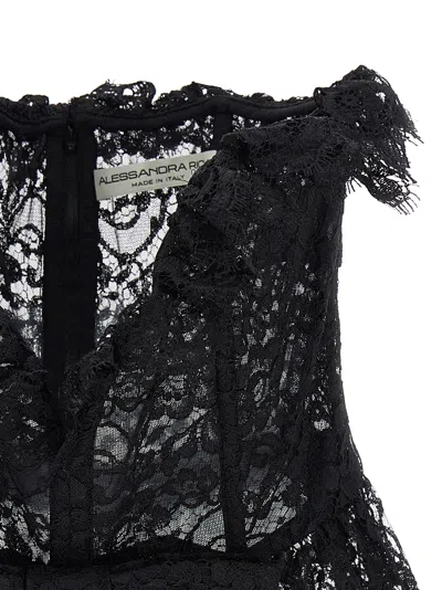 Alessandra Rich Strapless Bow-embellished Lace Bustier Top