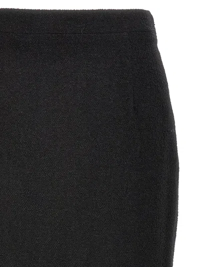 Alessandra Rich Black Midi Tweed Boucl Skirt