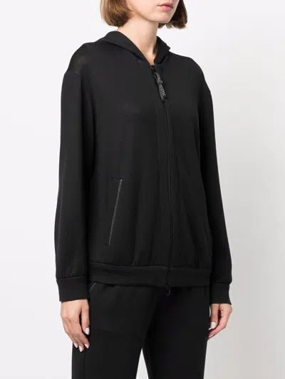 Shop Brunello Cucinelli Hoodie Sweater With Shiny Detailed Zip