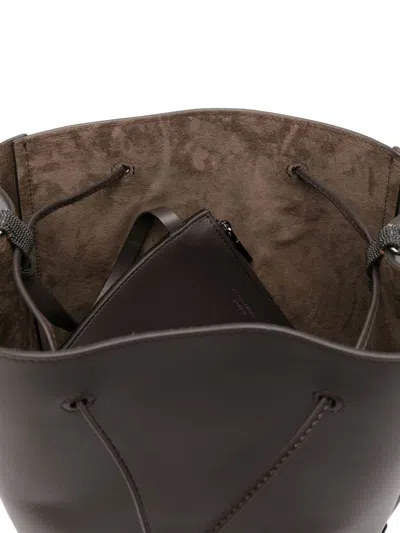 Shop Brunello Cucinelli Leather Hobo Bag