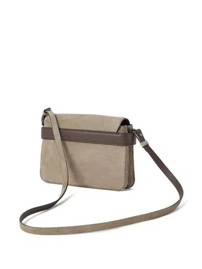 Shop Brunello Cucinelli Suede Shoulder Bag