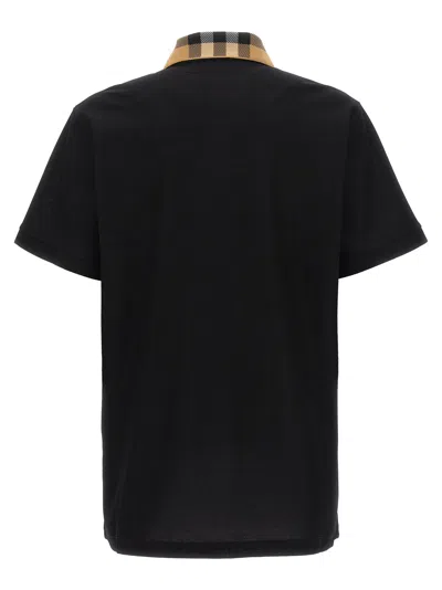 Burberry Slim Fit Check Collar Cotton Polo Shirt Clothing In Blue