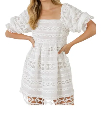 2.7 August Apparel Puff Pastry Dress In White In White