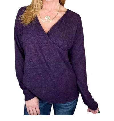 143 Story Knit Sweater With Crossover In Purple In Purple