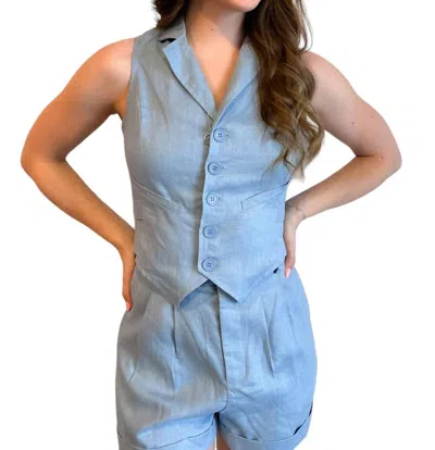 Olivaceous Chasing You Vest Top In Blue In Blue