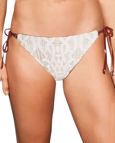 Nanette Lepore Crochet Tie Side Bikini Bottom In Coachella Valley In White