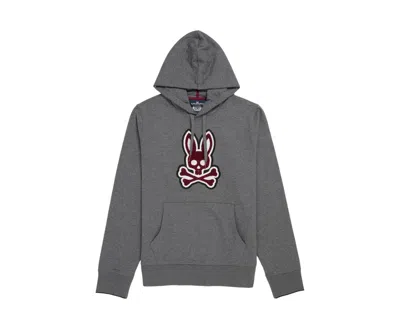 Psycho Bunny Patchin Chenille Bunny Logo Grey Men's Hoodie B6h849u1ft-hst In Grey