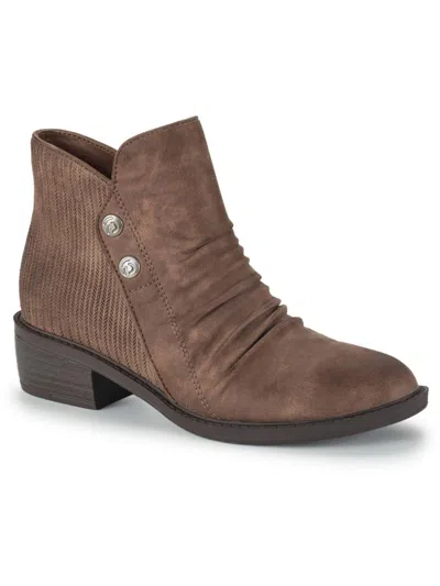 Baretraps Stevie Womens Faux Leather Ankle Booties In Beige