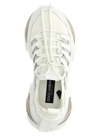 Dolce & Gabbana White Sneakers With Modern Silhouette And Unique Lacing System