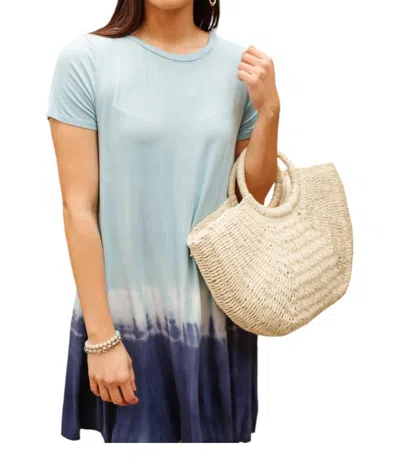 Fsl High & Low Tides Dress In Blue In Blue