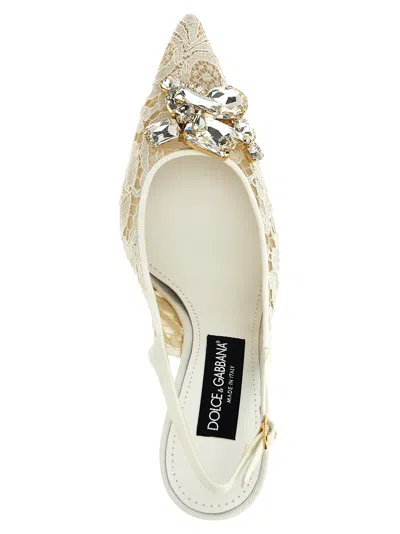 Dolce & Gabbana 'lace Overlay' Slingback Embellished Detail