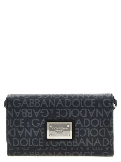 Shop Dolce & Gabbana Coated Jacquard Crossbody Bag