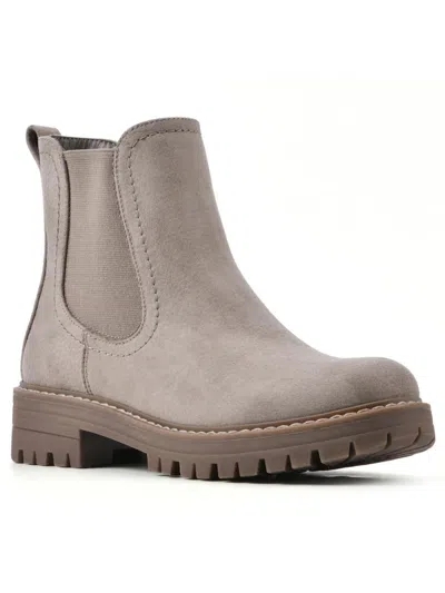 Cliffs By White Mountain Mastery Womens Faux Suede Stretch Chelsea Boots In Multi