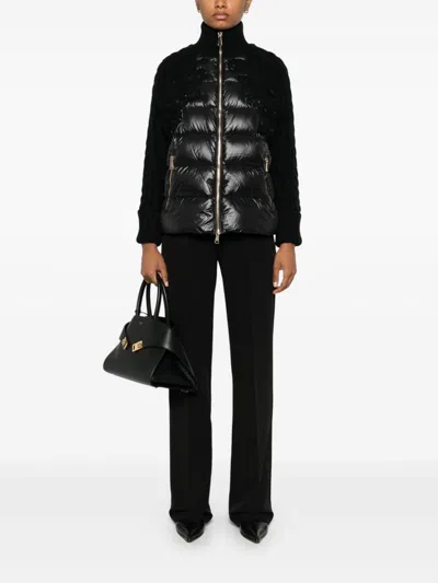 Ermanno Firenze Black Logo-waistband Cady Trousers In Black