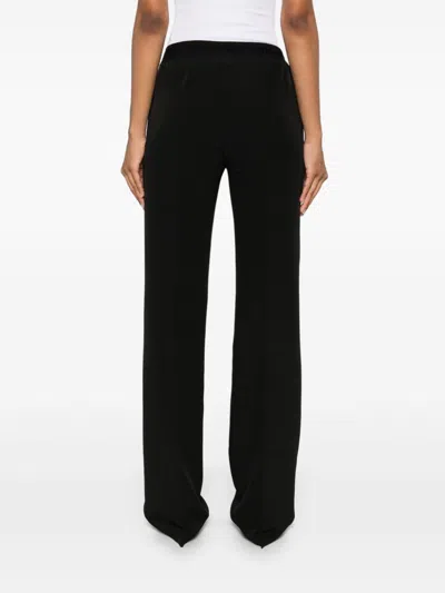 Ermanno Firenze Black Logo-waistband Cady Trousers In Black
