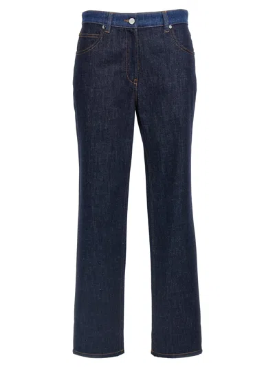 Shop Fendi Two Tone Jeans