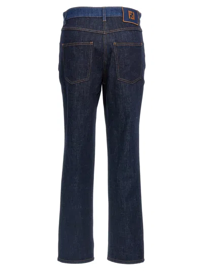 Fendi Two-tone Cotton Denim Jeans