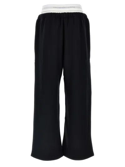 Alexander Wang T T By Alexander Wang Wide Leg Logo Elastic Jogging
