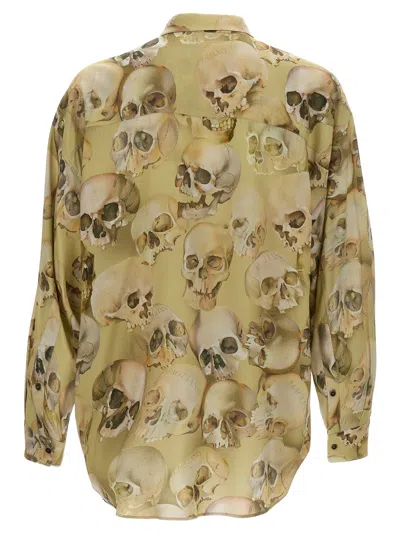 Magliano 'skull Print' Button-down Collar Shirt In Yellow