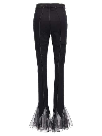 Nensi Dojaka Sheer Hem Tulle Jeans