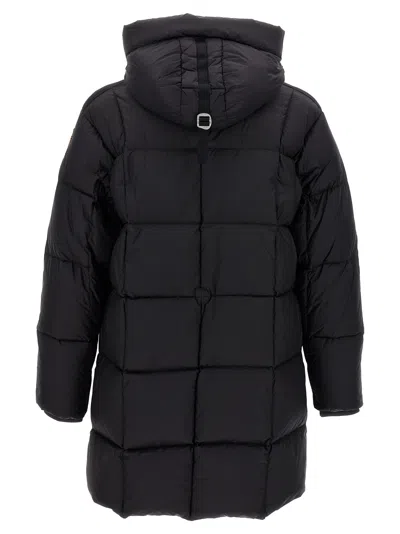 Parajumpers Puffy Quilted Black Nylon Down Jacket With Adjustable Hood And Functional Pockets