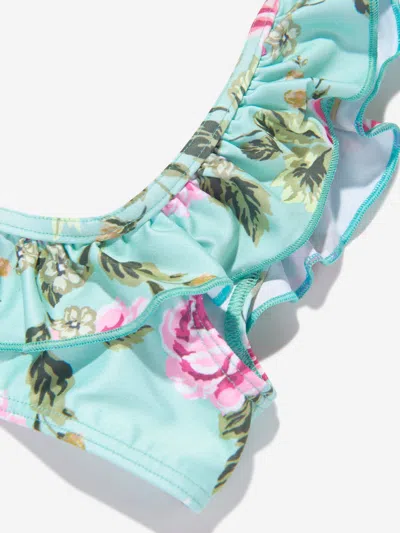 Selini Action Girls Floral And Checked Bikini In Multicoloured