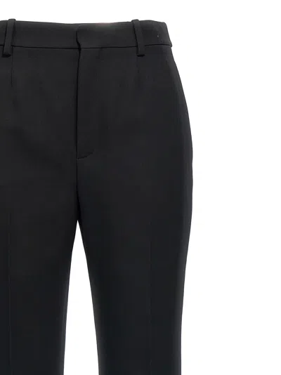 Saint Laurent Black Smart Straight Leg Pants In Wool Woman