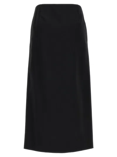The Row Kavi Wool Crepe Midi Skirt