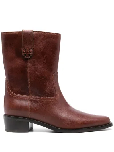 Tory Burch Women's Cirty Western Leather Boots
